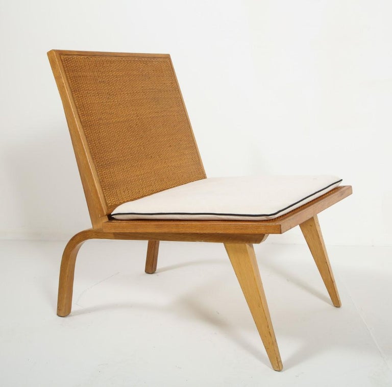Midcentury Woven Oak Lounge Chair by Edward Durell Stone for Fulbright