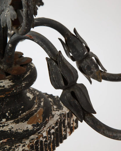 19th Century Italian Wood and Gesso 10-Light Candelabra, Electrified