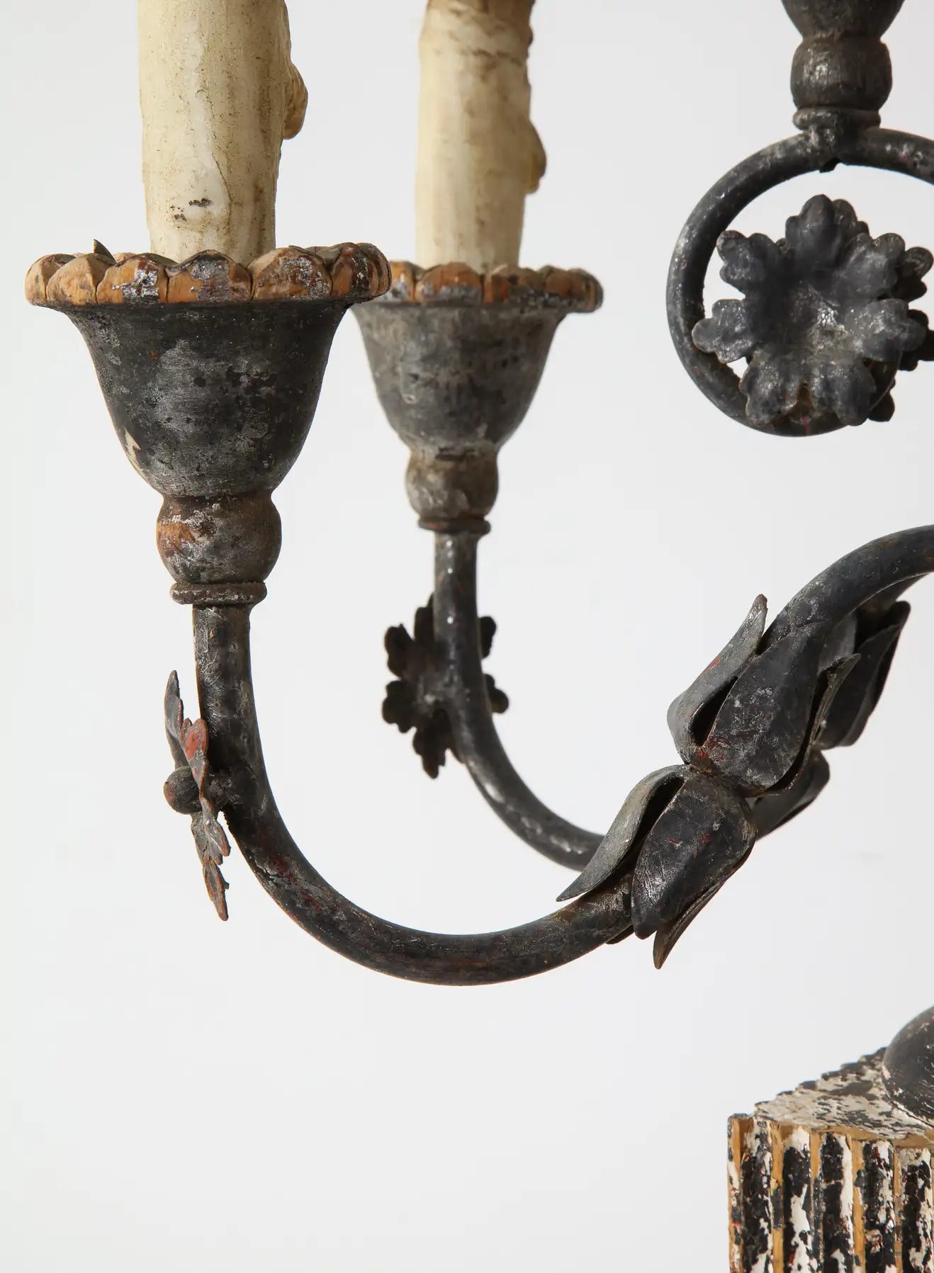 19th Century Italian Wood and Gesso 10-Light Candelabra, Electrified