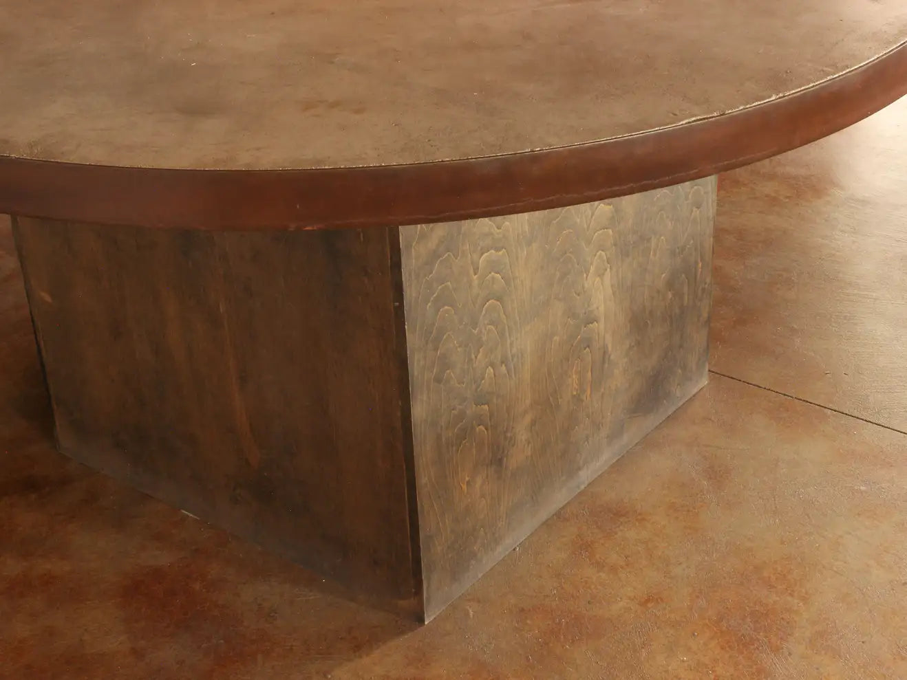 Round Pedestal Dining Table with Concrete Top