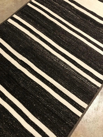 Banded Karapinar Anatolian Striped Kilim Wide Runner