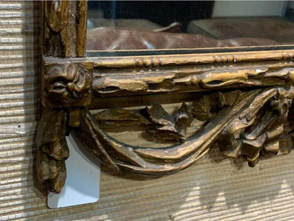 19th Century French Carved Giltwood Mirror with Verre Églomisé Decoration