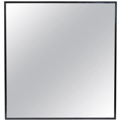 Modern Black Oak Square Wall Mirror