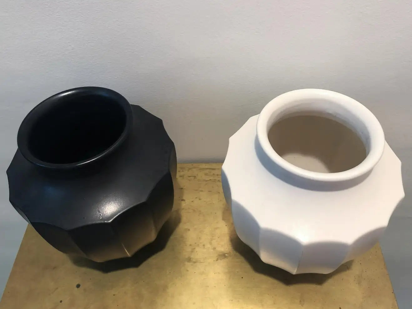 Midcentury Ceramic Black and White Vessels