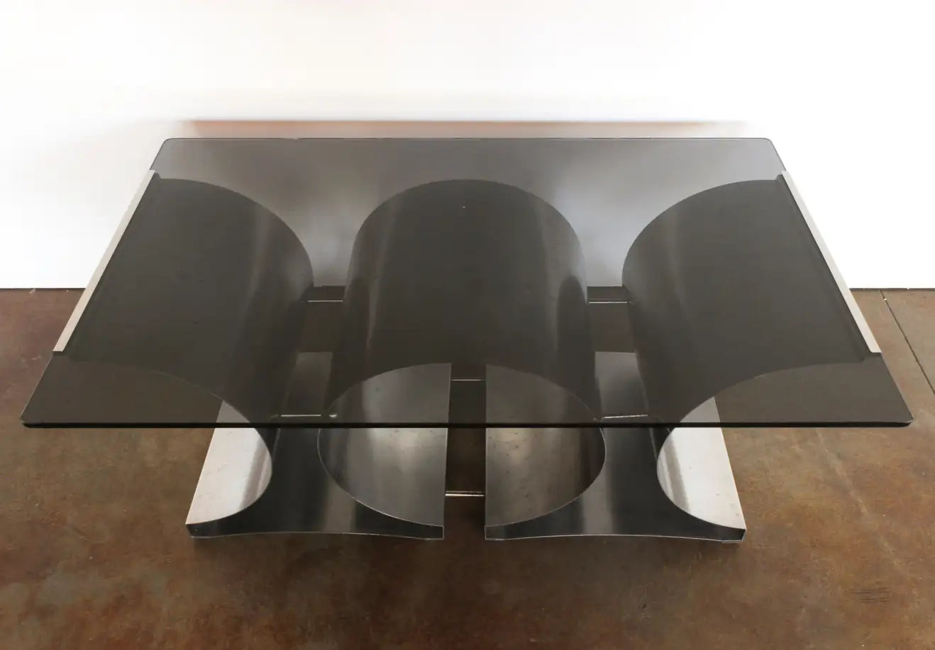 Steel and Glass Coffee Table by Francois Monnet for Kappa, French, c. 1970