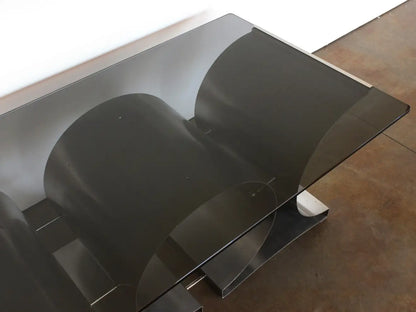 Steel and Glass Coffee Table by Francois Monnet for Kappa, French, c. 1970