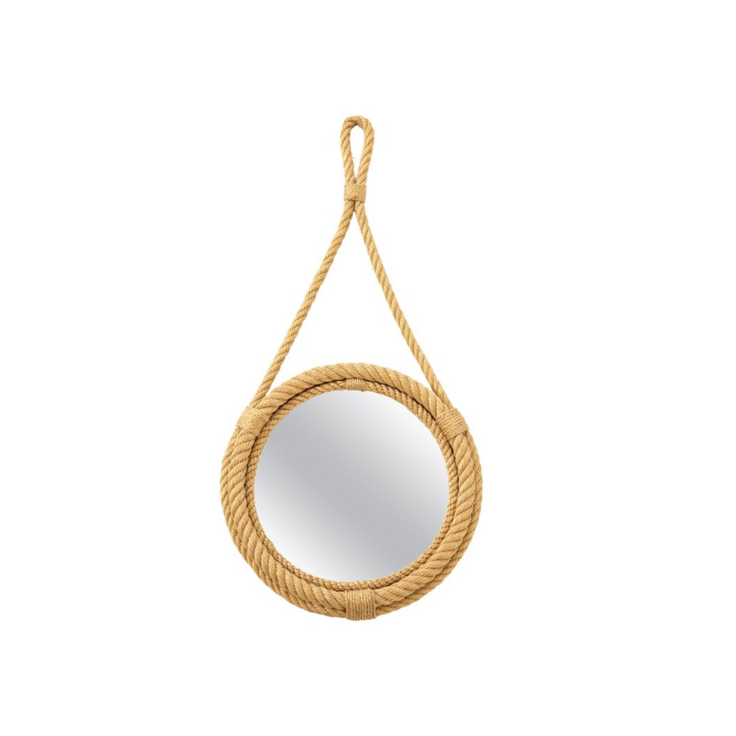 Petite Rope Wall Mirror by Audoux Minet, French, 1960s