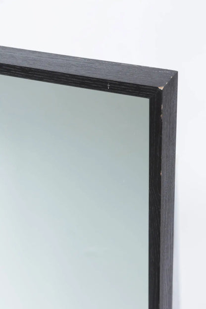 Modern Black Oak Square Wall Mirror