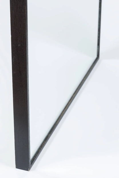 Modern Black Oak Square Wall Mirror
