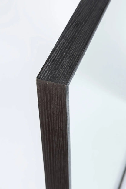 Modern Black Oak Square Wall Mirror