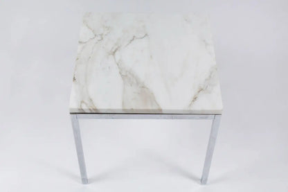 American Knoll-Style Chrome and Marble End Table, circa 1950