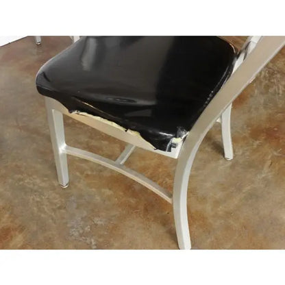 Aluminum and Black Vinyl Schoolhouse Chairs