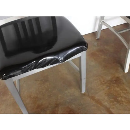 Aluminum and Black Vinyl Schoolhouse Chairs