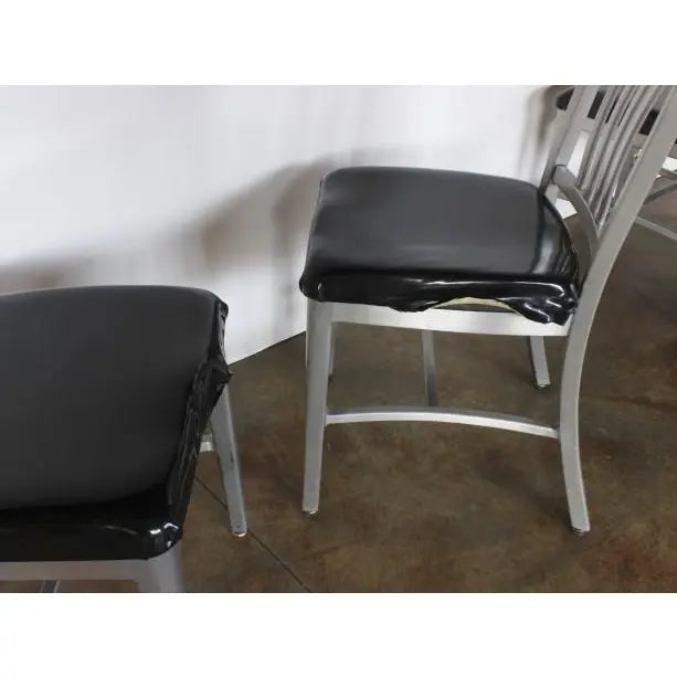 Aluminum and Black Vinyl Schoolhouse Chairs