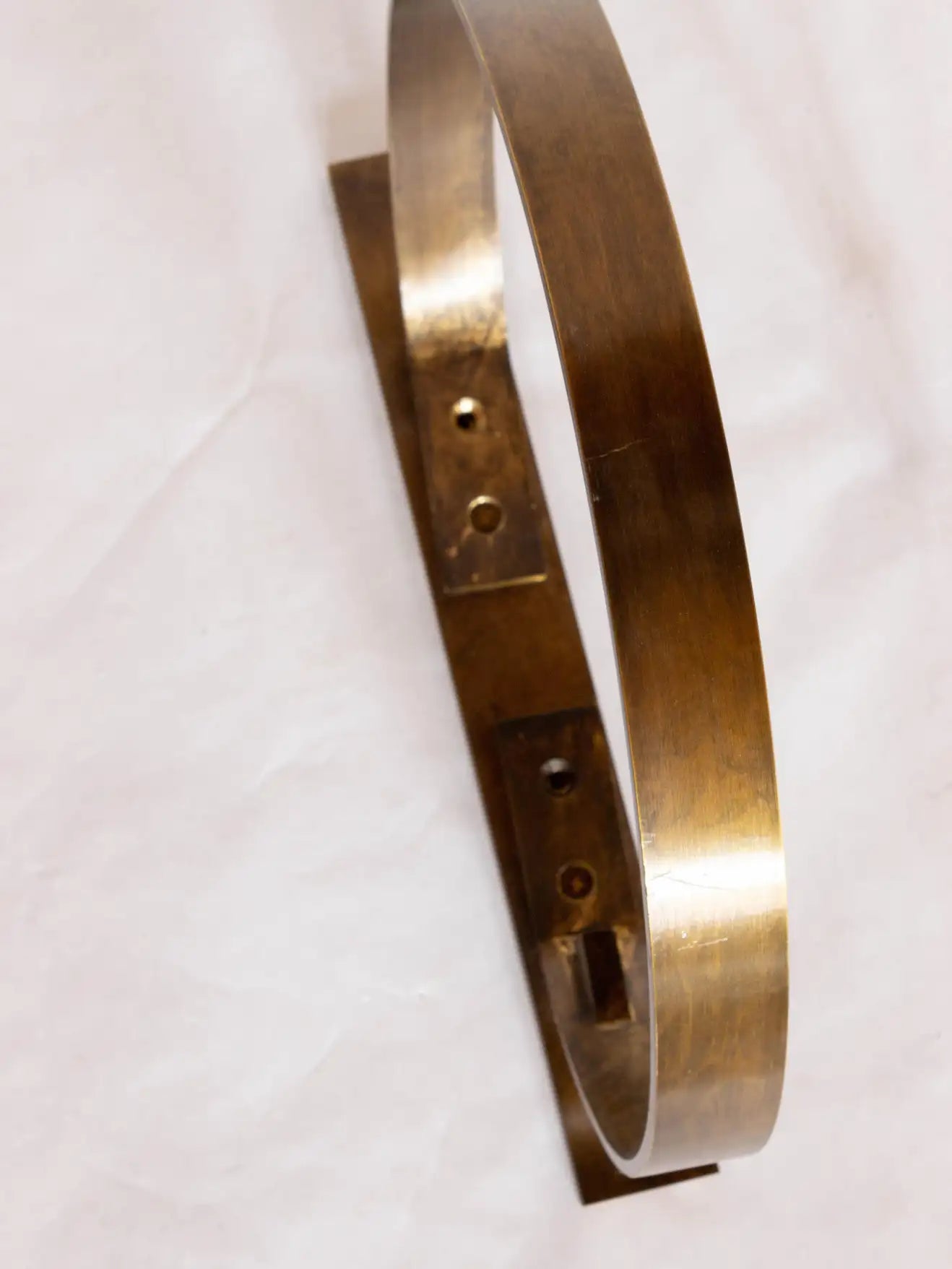 Pair of Modern Custom Circular Brass Shelf Brackets