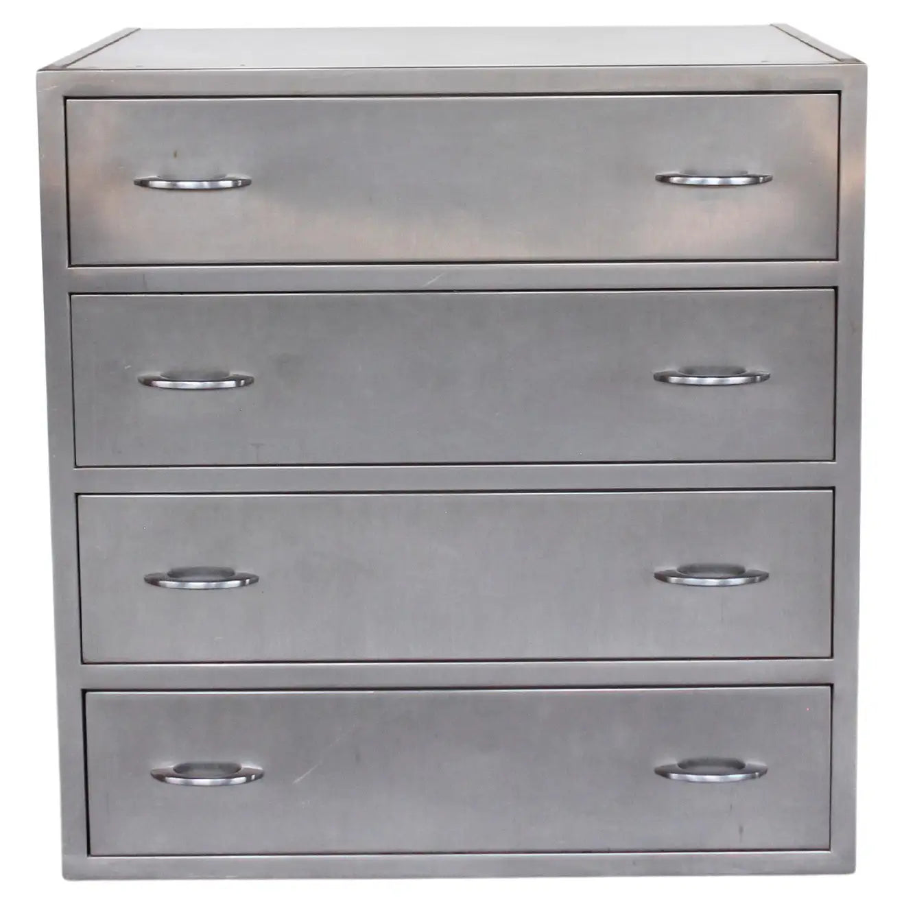 American Industrial Stainless Steel Chest with 4 Drawers, C. 1940s