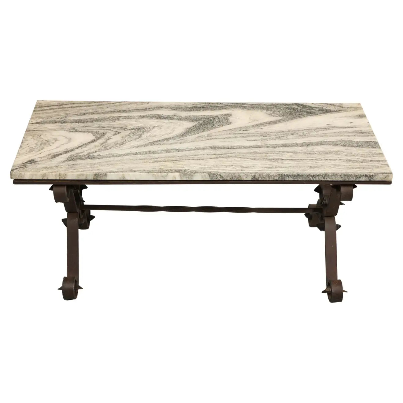 Midcentury Italian Marble Top Coffee Table