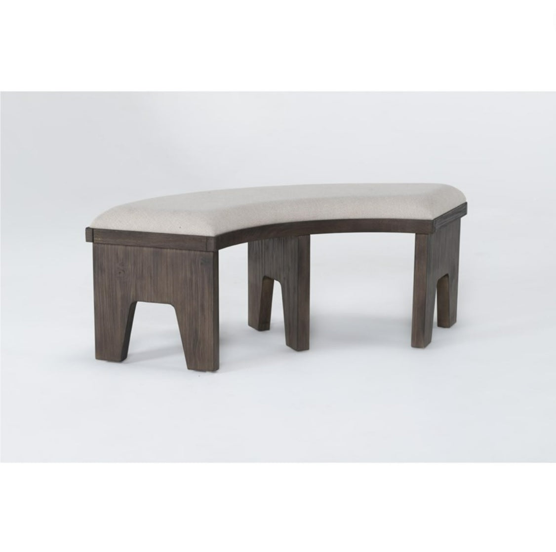 Gustav Curved Bench With Upholstered Seat