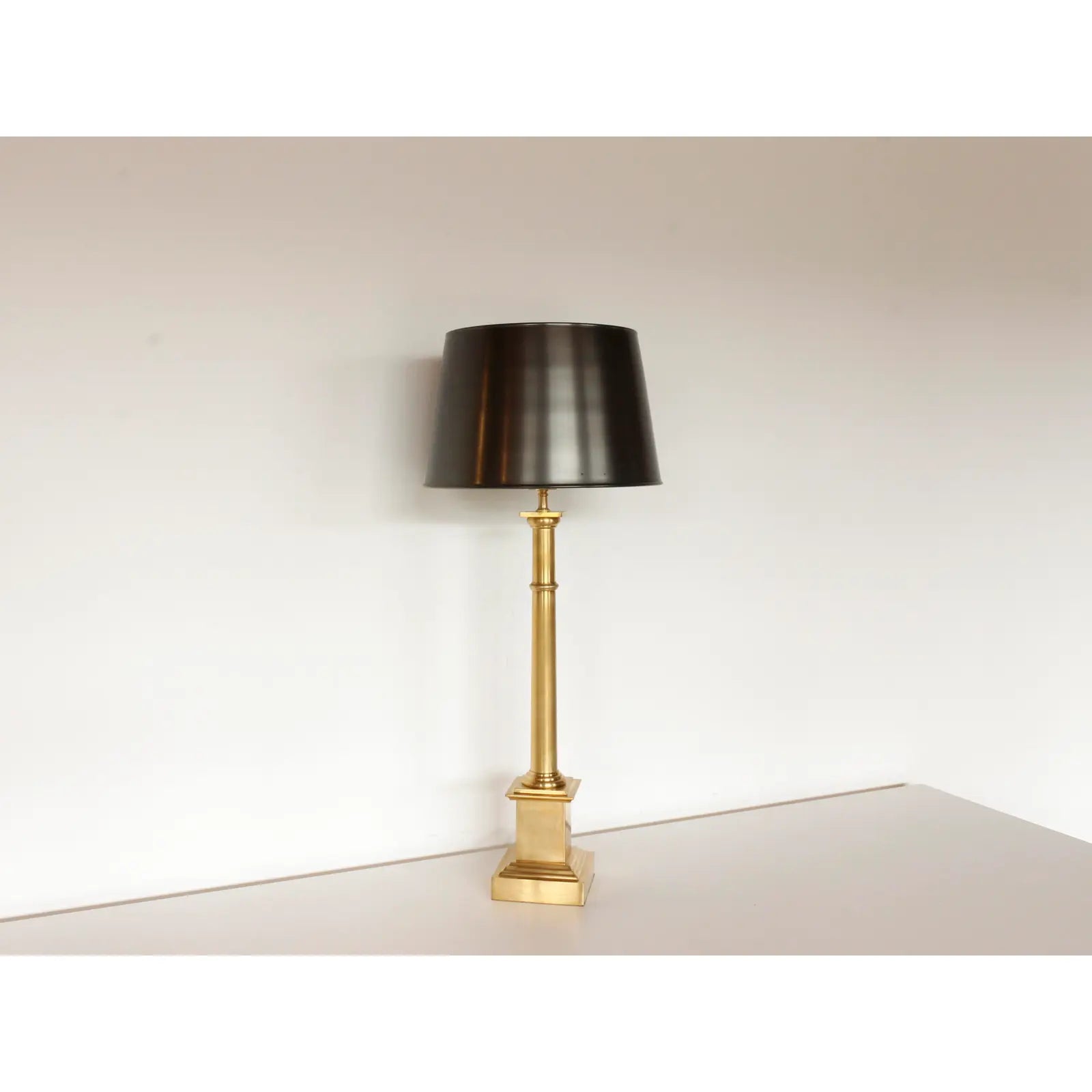 Brookwood Polished Brass Buffet Lamp with Black Shade