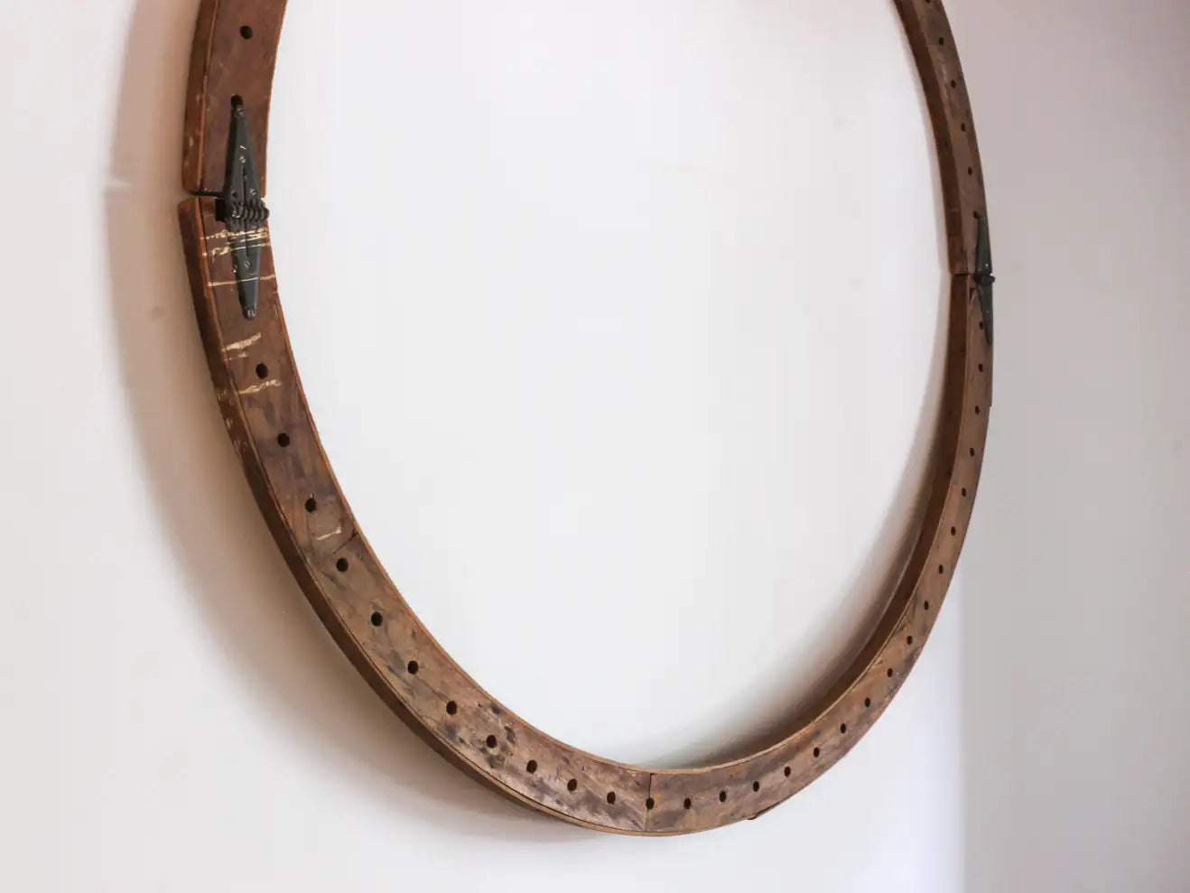 Early 20th Century Massive Rustic Oak Circle with Hinges